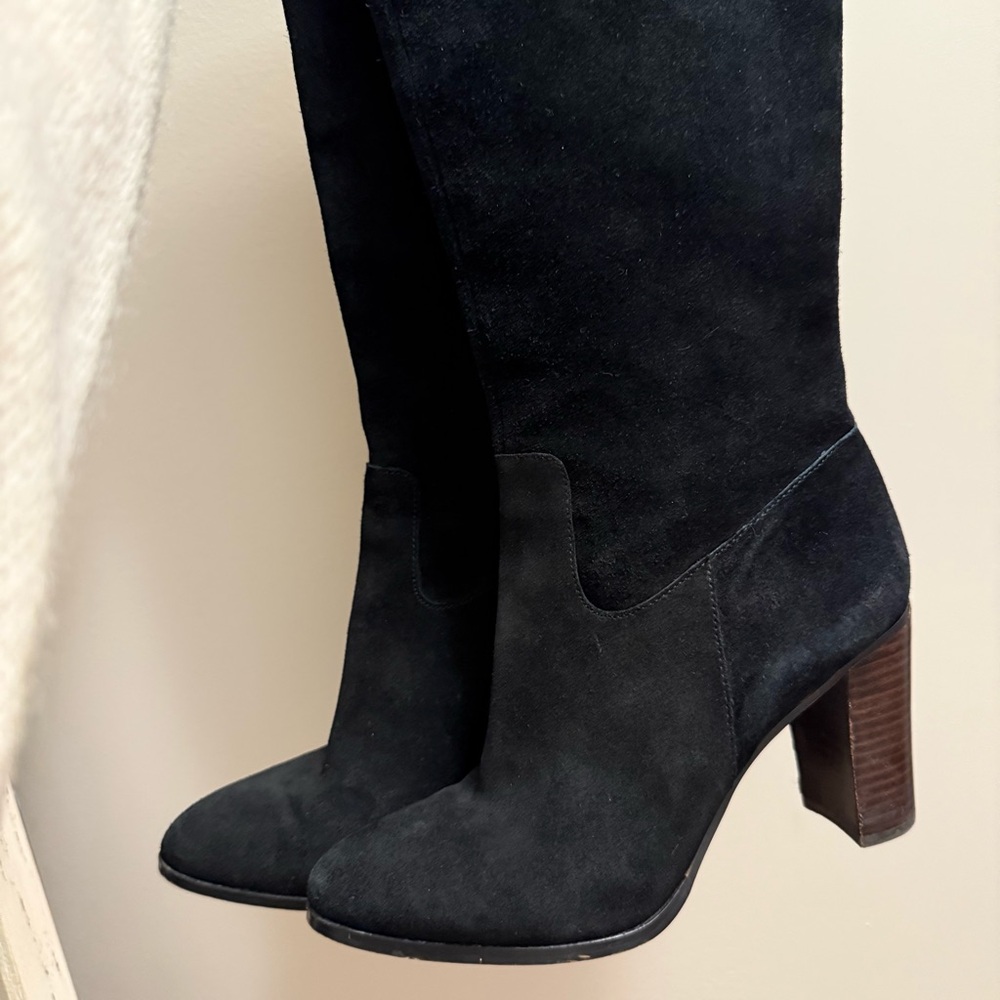 Lord & Taylor Black Suede Heeled Boots